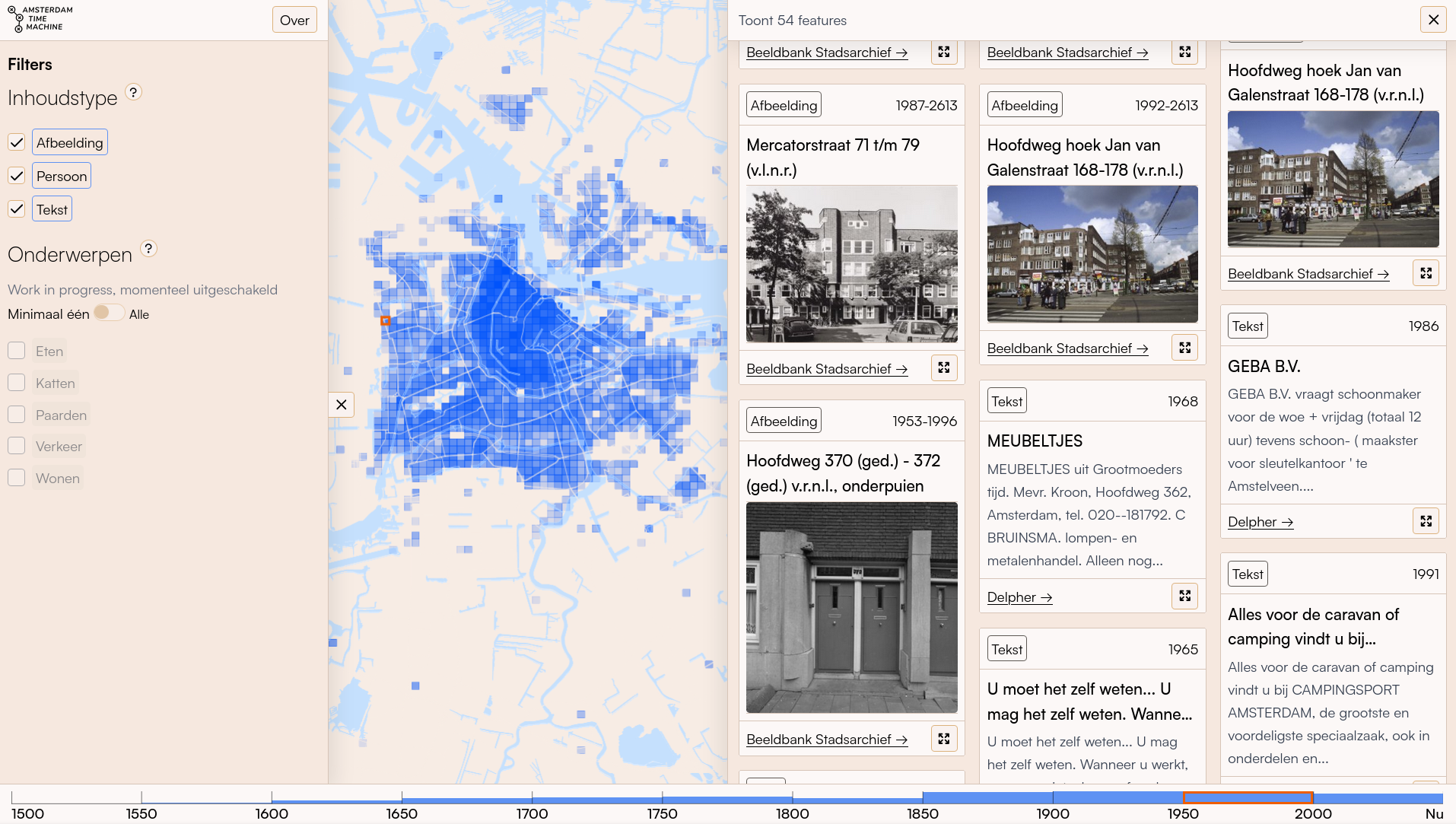 Een voorbeeld van de dataweergave